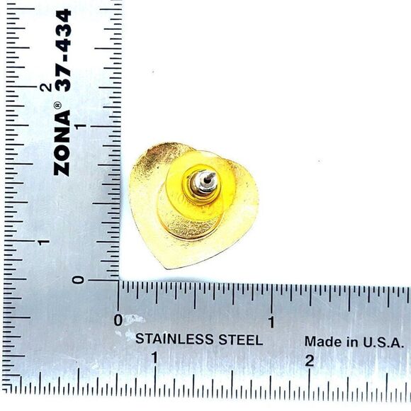 Black Dot Heart Earrings - Picture 4 of 6